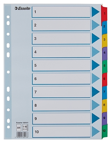 Esselte Register Mylar kartón A4 1-10