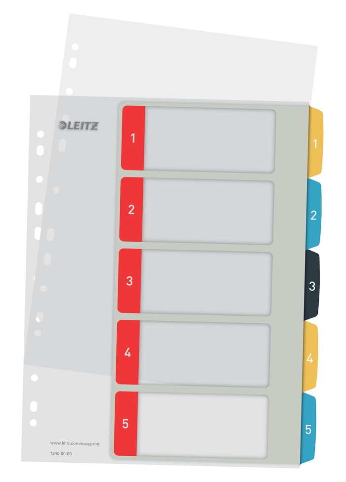 Leitz Register tlačiteľný PP formát A4+ 1-5 Farby Comfort