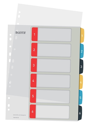 Leitz Register tlačiteľné PP A4+ 1-6 pohodlné farby