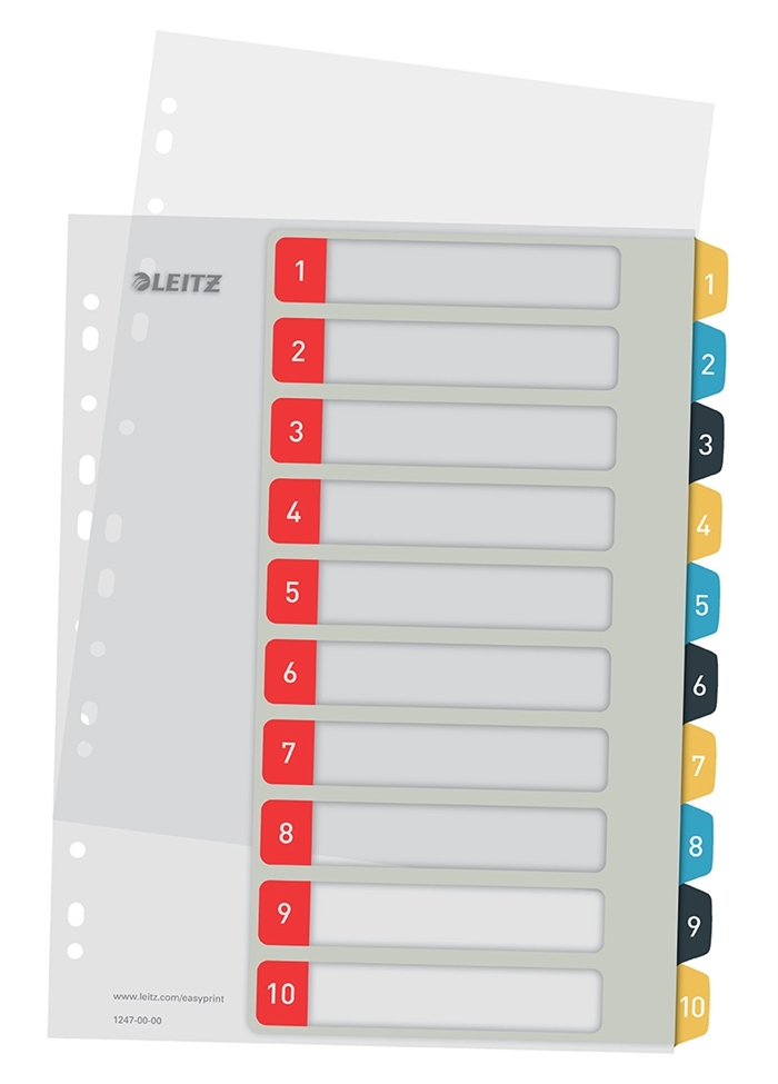 Leitz registra tlačiteľné z materiálu PP A4+ 1-10 v príjemných farbách (Cosy).