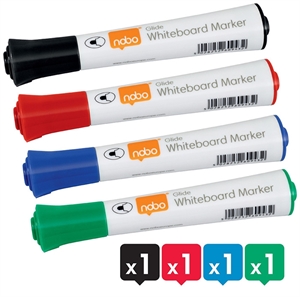 Nobo WB Marker Glide okrúhle 3mm, sada 4ks