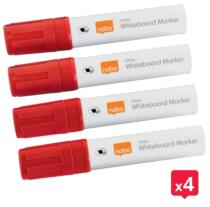 Nobo WB Marker Glide Jumbo skrá 10mm červený (4)