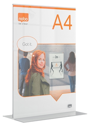 Nobo Skilteholder Premium Plus akrylový T-stojan A4