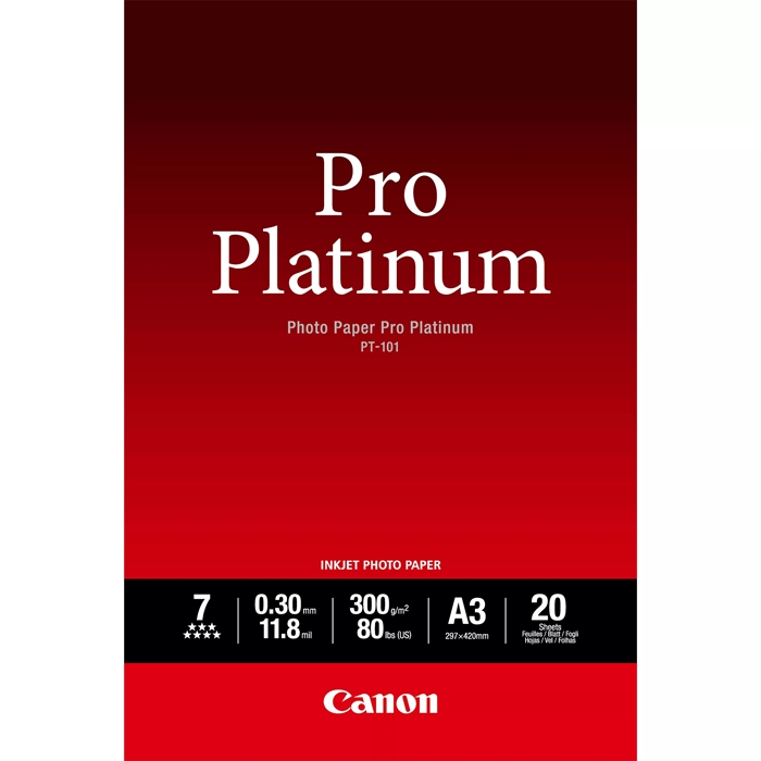 Canon Photo Paper Pro Platinum 300g/m² - A3, 20 listov 