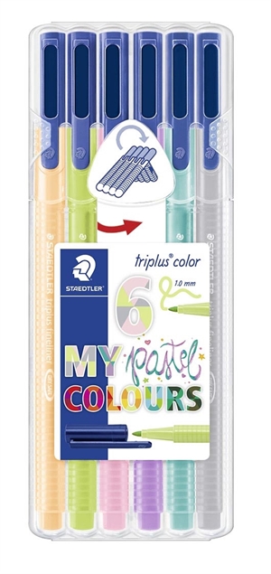 Staedtler Fiberpen Triplus Color 1.0mm Pastel assortment (6)