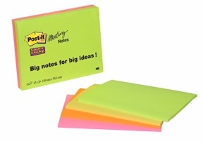 3M poznámky Post-it super sticky 98,4 x 149 Zástup svetlých farieb - 4 balenia