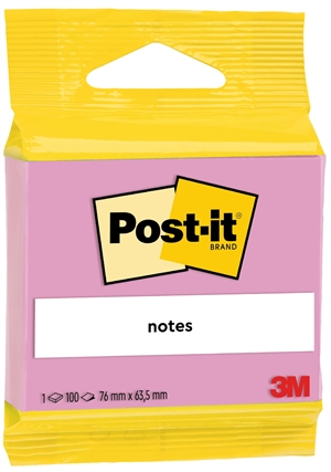 3M Post-it ružový 63,5 x 76 mm, 100 listov