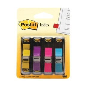 3M Post-it Indexfaner 11,9 x 43,1 mm, ass. neon - 4 balenia