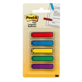 3M Post-it Indexfaner 11,9 x 43,1 mm, "pil" assortments farby - 5 balení