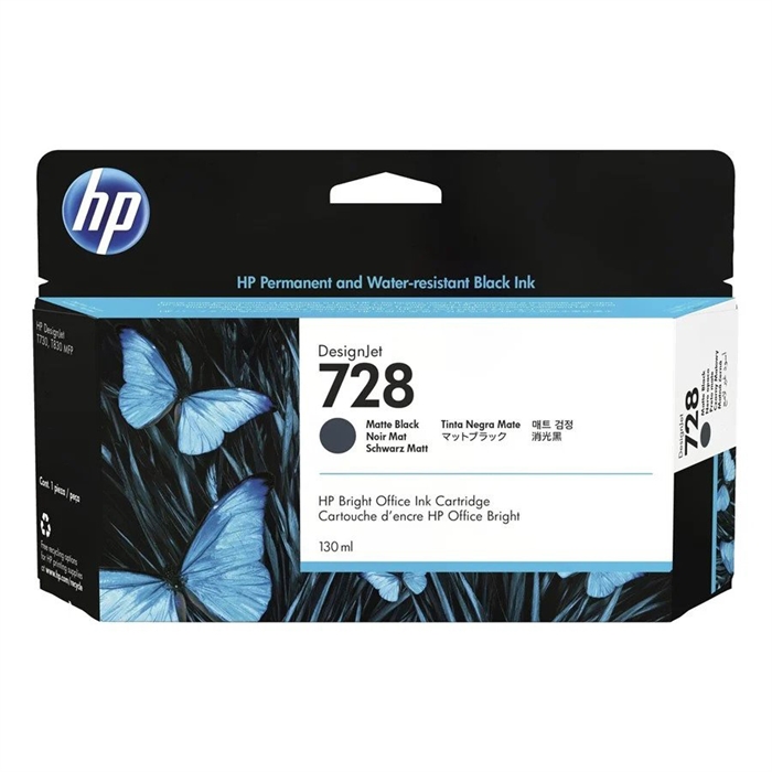 HP 728 130-ml Matný čierny atramentový systém DesignJet