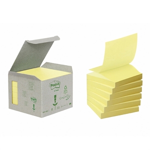 3M Post-it Z-Notes 76 x 76 mm, recyklované, žlté - 6 balení