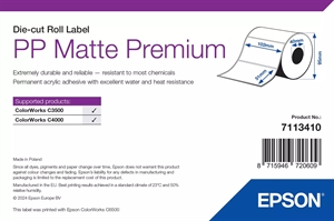 Epson PP Matný Štítok Premium, Predvytvarované štítky, 102 x 51 mm (535 štítkov)