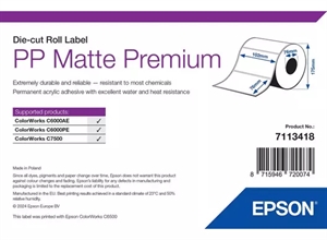 Epson PP Matte Label Premium, Die-cut Roll, 102mm x 76mm, 1570 štítkov