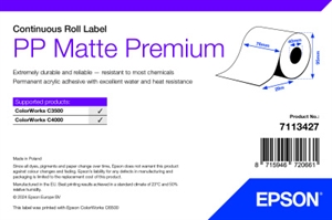 Epson PP Matte Label Premium, nepretržitá rola, 76 mm x 29 m