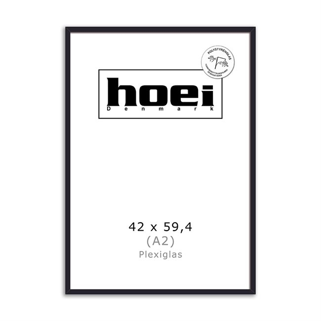 Sort drevený rám na fotky a plagáty 42 x 59,4 PLEXI cm (A2)