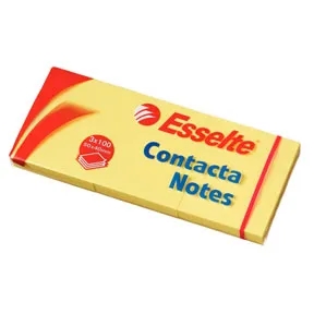 Esselte Contacta Poznámky 50x40 mm, žlté - 3 balenia