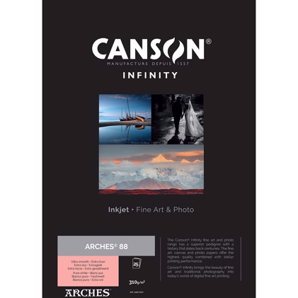 Canson Arches 88 Rag (Pure White) 310 - A3+, 25 listov 