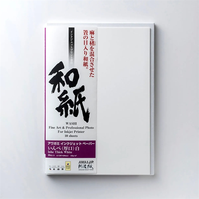 Awagami Inbe Thick White - 125 g/m², A2 10 listov