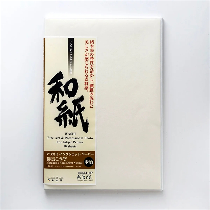 Awagami Murakumo Kozo Select natural - 42 g/m², A4 20 listov