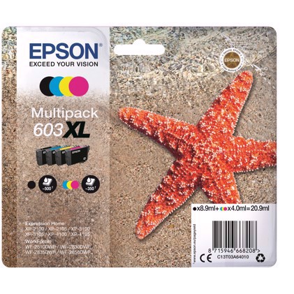 Epson T03U Multipack 4-farebné 603XL Ink Cartridge