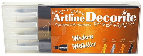 Artline Decorite štetec Modern Metallic 4-sada