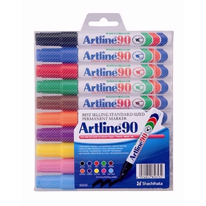 Artline Marker 90 set sortiment farieb s 10 rôznych farieb.