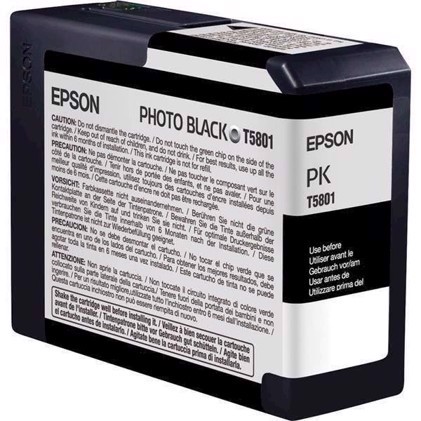 Epson fotografická čierna kazeta s hmotnosťou 80 ml T5801 - Epson Pro 3800 a 3880