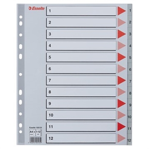 Esselte register PP A4 maxi 1-12 sivý