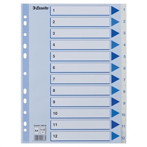 Esselte Register PP A4 1-12 biela