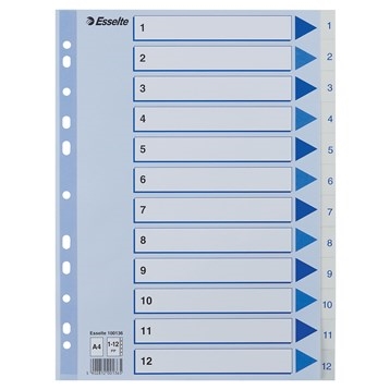 Esselte Register PP A4 1-12 biela