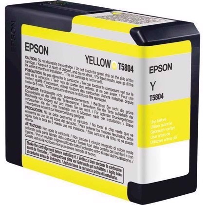 Epson Yellow 80 ml Ink Kartuša s črnilom T5804 - Epson Pro 3800 a 3880