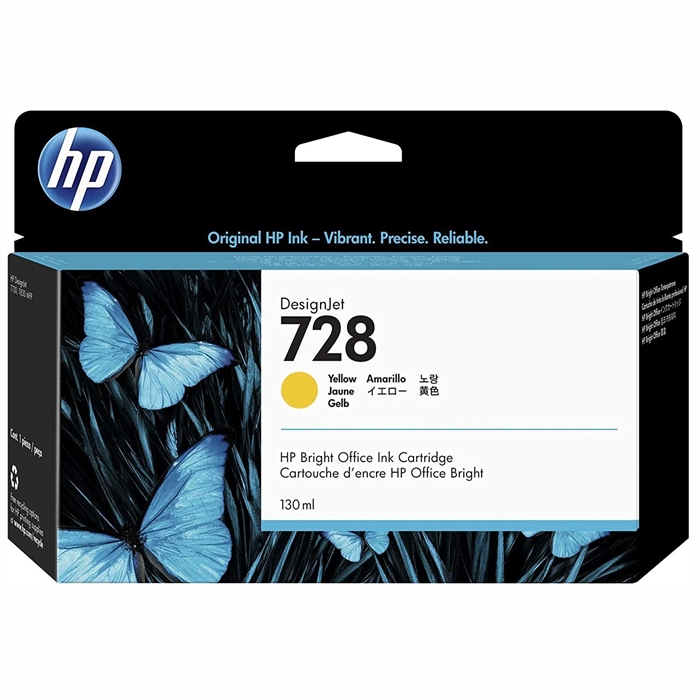 HP 728 130-ml žltý inkoustový kazety DesignJet