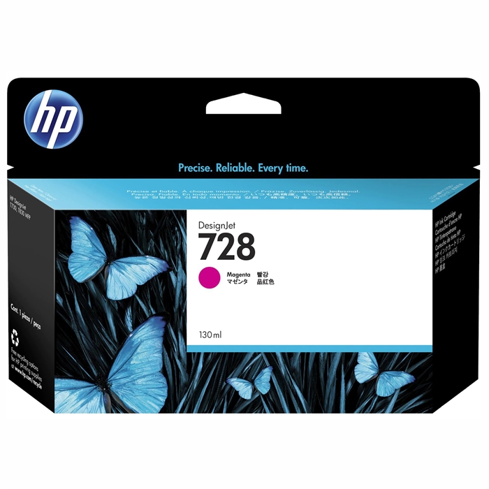 HP 728 130-ml Magenta čiernidlo pre tlačiareň DesignJet