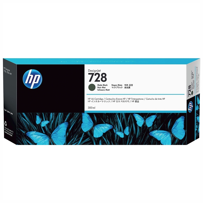 HP 728 300-ml matná čierna DesignJet atramentová kazeta