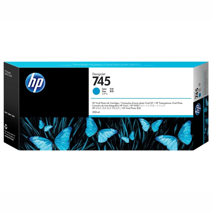 HP 745 azúrová atramentová kazeta, 300 ml