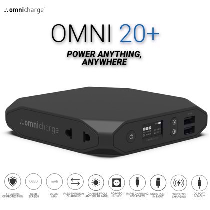 OMNICHARGE Powerbank Omni20+ 20400mAh Čierny