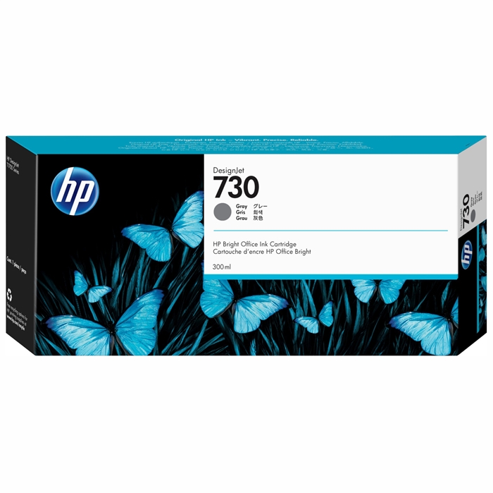 HP 730 300-ml sivá náplň pre tlačiarne DesignJet.