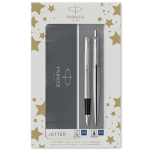 Parker Duoset Jotter CT pera na guličku + pera na plnenie, strieborná