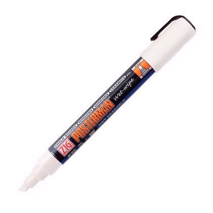 ZIG Marker Posterman wet-wipe 6mm biela