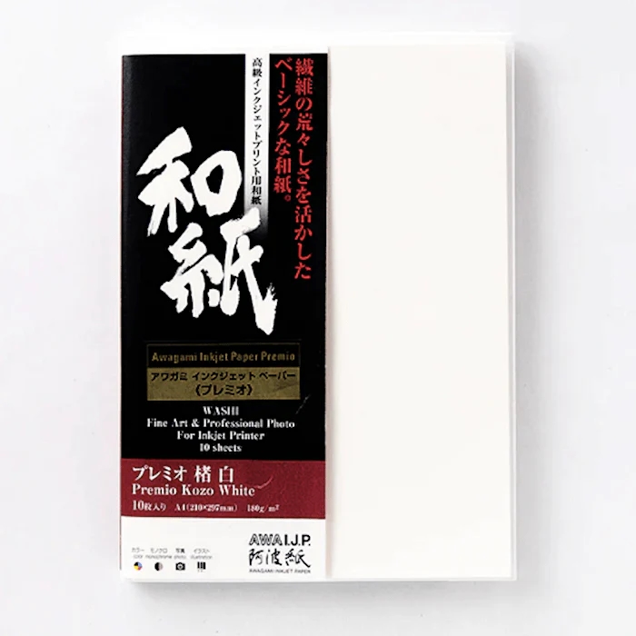Awagami Premio Kozo White - 180 g/m², A1 10 listov