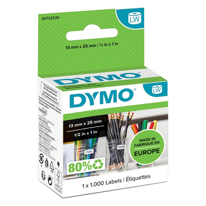 Dymo Label Multi 25 x 13 dvojný odstraňovací biely (100 ks).