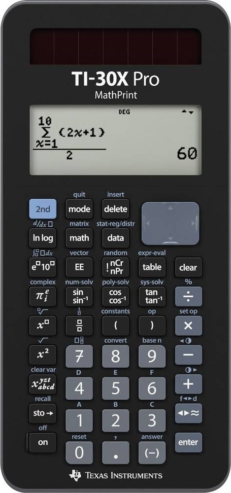 Texas Instruments TI-30X Pro Mathprint je vedecká kalkulačka.