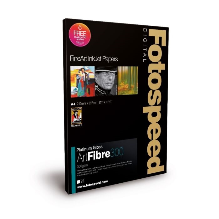 Fotospeed Platinum Gloss ART FIBRE 300 gsm - A4, 25 listov 